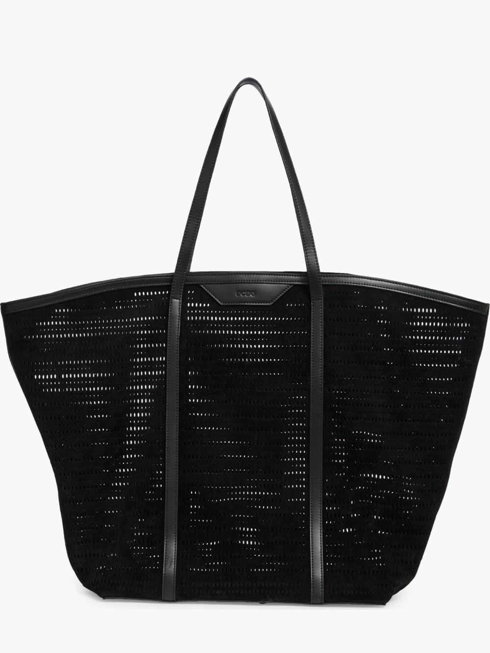 BCBG Flared Perforated Faux Leather Tote